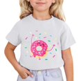 thumbnail image 1 of LUOGENLI T-Shirt pour Filles Enfants Mignon Imprimé à Manches Courtes Col Rond T-Shirt Maxi Hauts Ensembles Filles Tenue 2 Pcs Décontractée Blanc 3-4 Ans, 1 of 4