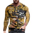 thumbnail image 1 of CEHVOM T-shirt à Manches Longues pour Homme, Coupe Ample, Col Rond, Impression 3d, Haut, Solde, 1 of 5