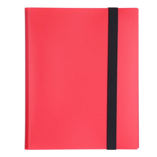 Classeur de Cartes à Collectionner, Grand Classeur de Cartes à Collectionner à Grande Capacité pour la Maison pour Cartes de Jeu Rouge. un Classeur de Cartes à Collectionner Rouge avec Fermeture à Sangle Élastique Noire, Fabriqué en Matériau PP durable avec un design de Couverture Coloré. Comprend 20 pages avec 9 Pochettes par page, Range jusqu'à 360 Cartes. des Feuilles Sans Acide et Sans PVC Assurent un Rangement Sécuritaire pour Cartes de Jeu Ou albums photo. une Haute Transparence et une Planéité le Rend Pratique et Visuellement Attrayant.