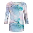 thumbnail image 4 of Blouse T-shirt Imprimé pour Femme Manches 3/4 Blouse Col Rond Hauts Décontractés Blouses pour Femmes Chic en Liquidation, 4 of 4