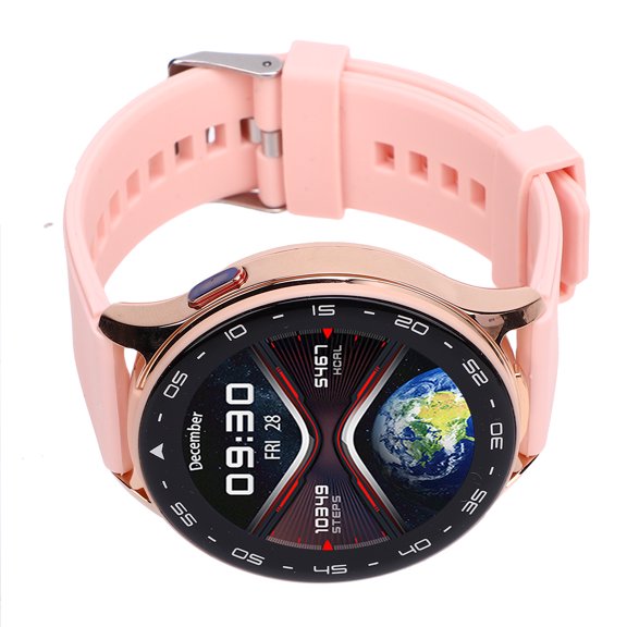 Sports Smartwatch,  Watch ABS Zinc Alloy TPU AI Noise Reduction 3D Curved Glass 2 in 1  for Travel for Men Pink