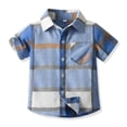 thumbnail image 2 of PMVFHDE T-Shirts Graphiques pour Garçons T-Shirts pour Tout-Petits Garçons Manches Courtes Imprimés à Carreaux T-Shirt Gentleman Hauts Bleu, 7-8 Ans, 2 of 4
