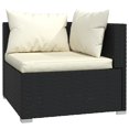 thumbnail image 3 of vidaXL 8 Piece Garden Lounge Set with Cushions Poly Rattan Black, 3 of 5