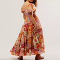 thumbnail image 3 of Robe à Manches Courtes Imprimé Fleurs avec Décolleté Sweetheart pour Femme, 3 of 5