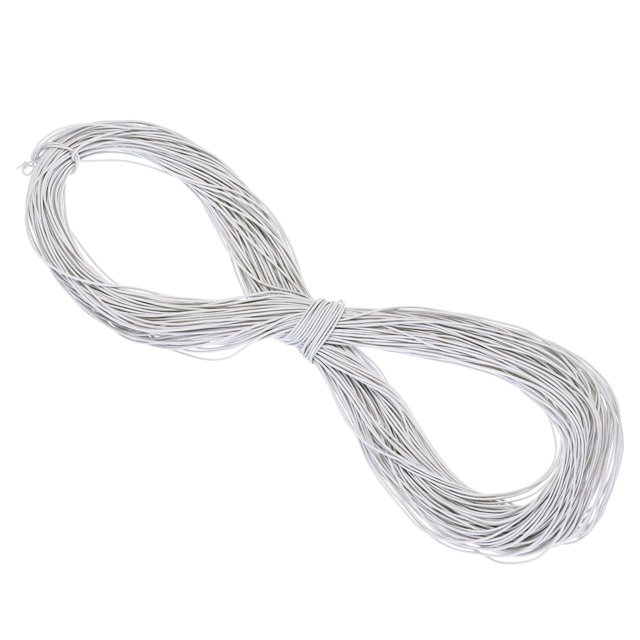 Uxcell Elastic Cord Heavy Stretch String Rope for Crafting DIY Sewing Hook Straps Camping Tie Down Strap White 1.5mm x 100m