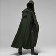 thumbnail image 2 of Penkiiy Cape avec Capuche Homme Liquidation Homme Patchwork à Capuche Décontracté Fête Rétro Gothique Longue Cape Tenue de Scène Vert Armée Cape, 2 of 6