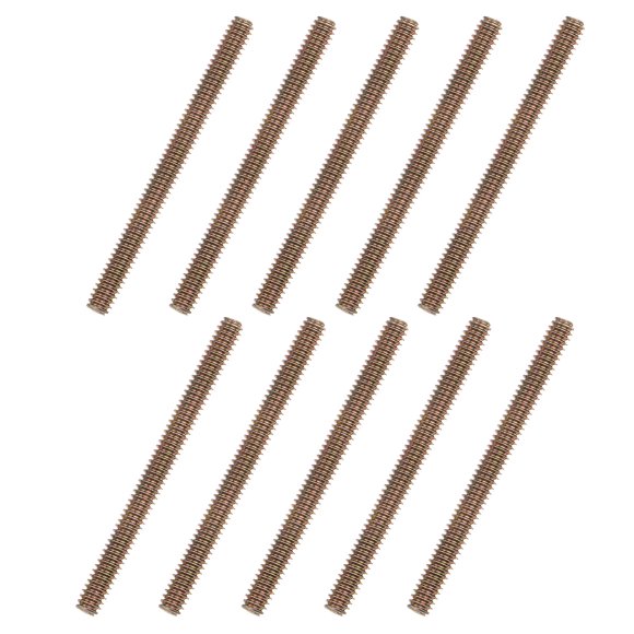 Unique Bargains 10pcs 1/4x3' Carbon Steel Fully Threaded Rod Bar Studs for Furniture Mounting Assembly