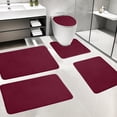 thumbnail image 3 of zanvin Bathroom Mat, Memory Foam Bath Mat 5 Set Bathroom Rugs for 5 Pcs Toilet Mats Universal Soft Comfortable Water Absorption Non-Slip Thick Machine Washable Easy Dry Dark Color, Men Gifts, 3 of 5