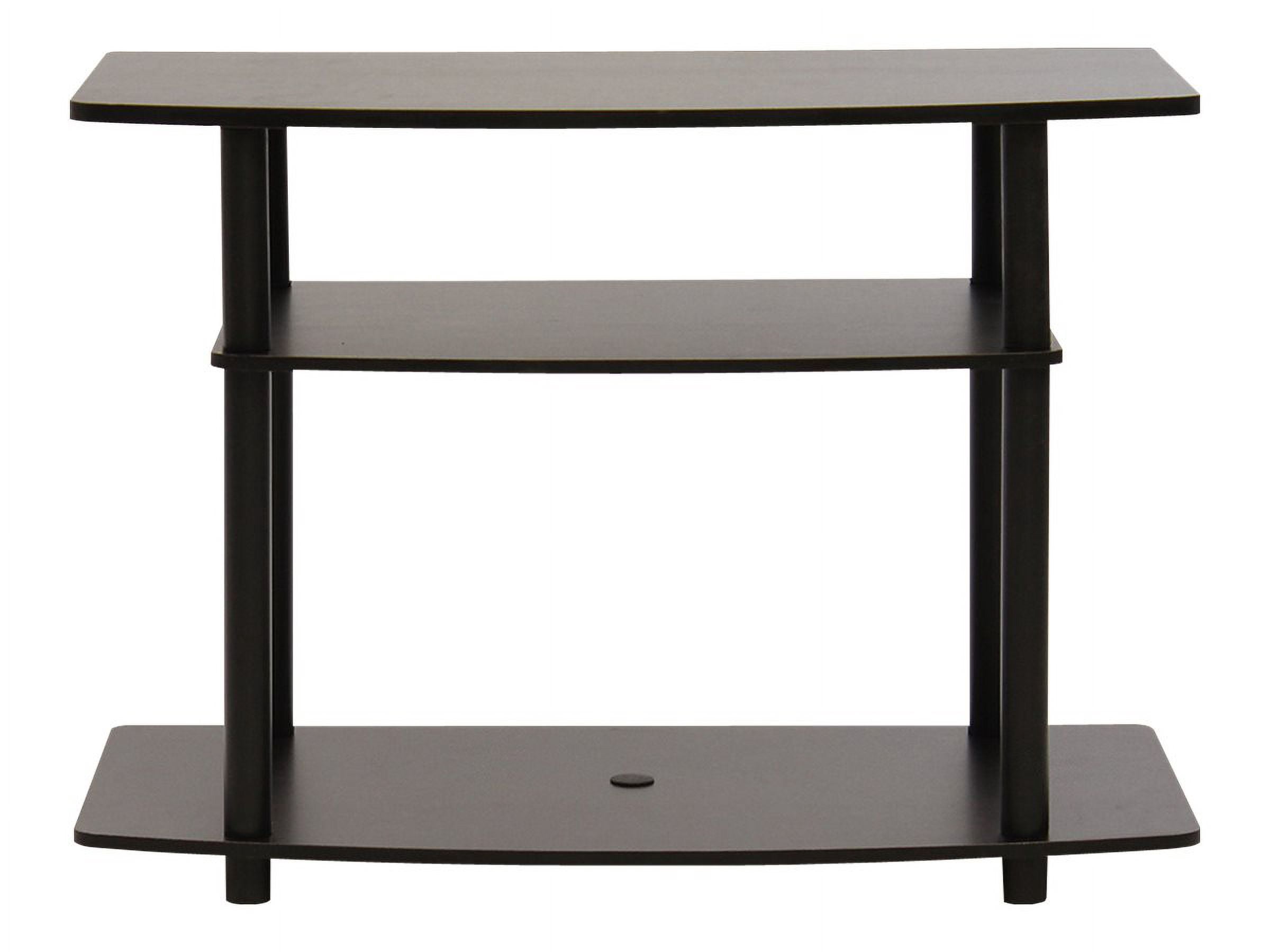 Furinno Turn-N-Tube No Tools 3-Tier Entertainment Center TV Stand for TV up to 32 Inch, Plastic Round Tubes, Espresso/black