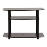 Furinno Turn-N-Tube No Tools 3-Tier Entertainment Center TV Stand for TV up to 32 Inch, Plastic Round Tubes, Espresso/black