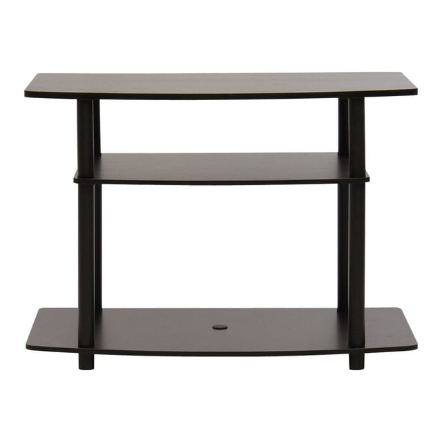 Furinno Turn-N-Tube No Tools 3-Tier Entertainment Center TV Stand for TV up to 32 Inch, Plastic Round Tubes, Espresso/black