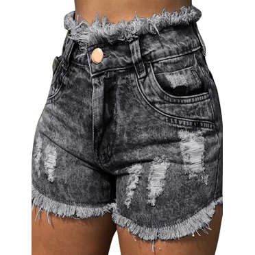 Julyccc Women Ripped High Waist Shorts Jeans Denim Hot Pants