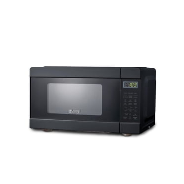 COMMERCIAL CHEF 0.9 Cu Ft Microwave with 10 Power Levels, Push Button and Child Lock, 900 Watt Microwave with Digital Controls, Countertop Microwave with Timer and Quick-Touch Menu, Black