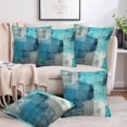 thumbnail image 4 of Throw Pillow Cover Case Turquoise and Grey Abstract Pillow Covers 18x18 Inch Set of 2,Soft Decorative Throw Pillow Case for Living Room Bedroom Sofa Couch Cushion Covers, 4 of 6