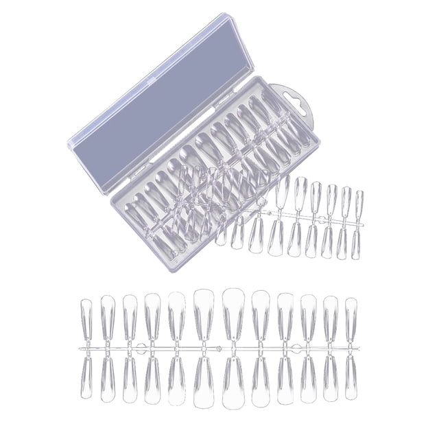 240PCS Nail Tips Clear Seamless Fake Nails Artificial Nails for DIY Nail Art