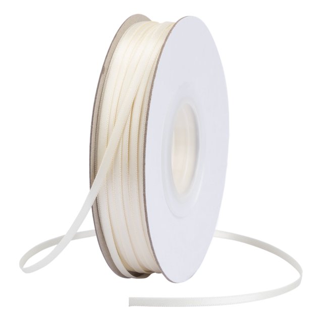 Joycrosso 1/8 Inch Ivory Solid Satin Ribbon, 100 Yards Double Faced Satin for Gift Wrapping Floral Bouquets Wedding Party Decoration