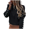 thumbnail image 1 of 2025 Femmes Uni Col Rond Femmes Grande Taille T-Shirts Graphiques Col Manches Longues Chemise T-Shirts de Sarrau pour Femmes Blouse Tunique Ample, 1 of 8