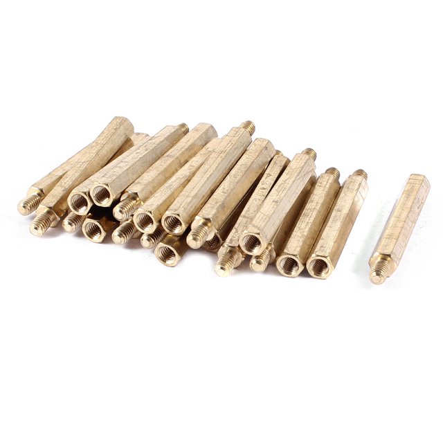 Unique Bargains 20 Pcs Entretoise Hexagonale en Laiton M4x40mm Femelle à M4x6mm Mâle M4 40+6mm