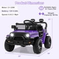 thumbnail image 3 of Costway Camion-Voiture pour Enfants 12 V à Batterie, Véhicule Électrique avec Télécommande Violet, 3 of 10