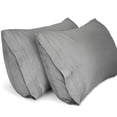 thumbnail image 1 of Lirex Queen Pillowcases, 2-Pack Gray Microfiber Pillow Cover Set, 1800 Thread Count, Soft Durable, 1 of 6