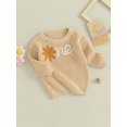 thumbnail image 3 of Faithtur Chandail d'Automne pour Bébé Fille, Motif Lettre Fleurie Manches Longues Col Rond Pull Tricoté, 3 of 9