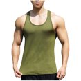 thumbnail image 1 of Men's Gym Workout Tank Tops - Soft Lightweight Sleeveless Y-Back Muscle Shirts for Beach & Athletic Wear, 1 of 5