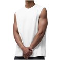 thumbnail image 3 of Besolor Men's Athletic Tank Tops Crewneck Sleeveless Workout Shirts Casual Muscle Gym Solid Color Base Tees, 3 of 3