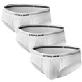 thumbnail image 3 of GTOPXMAN Men's Underwear Low Rise Briefs, 3-Pack, Size XL, White, 3 of 7