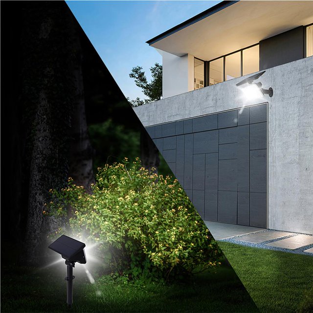2 Pcs Projecteurs Extérieurs 2200mAh Lampes Solaires de Sentier 64LED Lampes de Paysage de Jardin IP65 Étanches Lampes à Pic pour Allée Lampes de Sol pour Jardin Extérieur Cour Cour