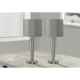 thumbnail image 1 of Monarch Specialties Lighting, Set Of 2, 24"h, Table Lamp, Usb Port Included, Nickel Metal, Grey Shade, Contemporary, 1 of 6