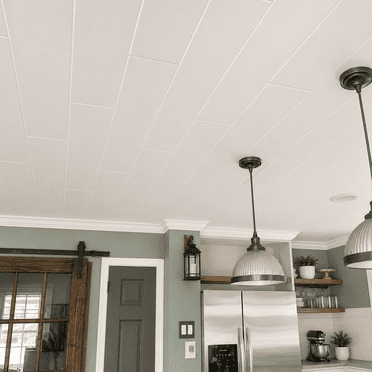Planches de Plafond à Coller en Styromousse pour Couvrir le Plafond de Maïs Soufflé, Lot de 24 (Couvre 43 Pi2). Application de Colle Bricolage Facile