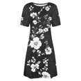 thumbnail image 4 of Ovzne Robes pour Femmes Robe Femme Mode pour Femmes Robe à Col Rond à Manches Courtes Imprimée Robe Chandail Robe Grande Taille à Manches Courtes Liquidation, 4 of 5