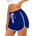 thumbnail image 1 of VKOYWKM Workout Shorts for Women Solid Color Dolphin Hem Exercise Shorts Drawstring Waisted Running Athletic Gym Shorts with Pockets, 1 of 4