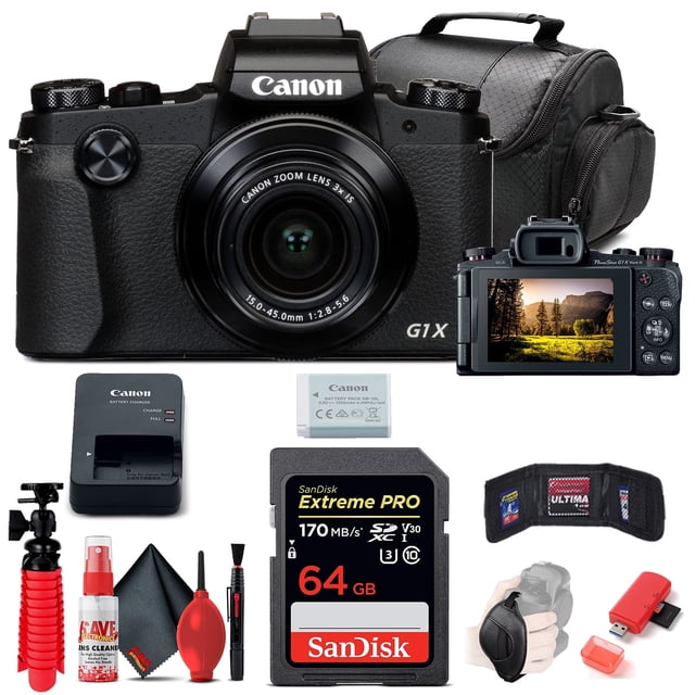 Canon PowerShot G1 X Mark III Digital Camera | 24.2 MP | 3x Zoom Lens | 64GB SD Card Kit(International Model)