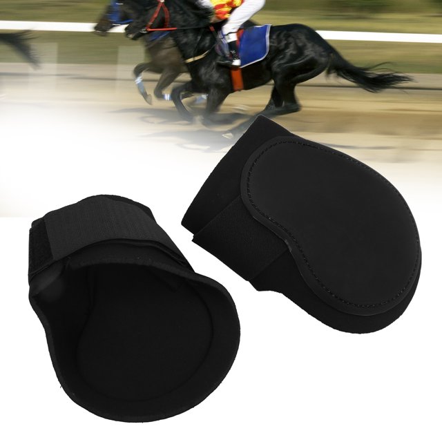 1 Pair Horse Support Boots, Adjustable Horse Hind Leg Wraps Elastic Cushioning Pad for Riding Equestrian Performance Competition Protection