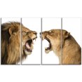 thumbnail image 2 of Lion and Lioness Roaring - Abstract Canvas Art Print, 2 of 3