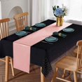 thumbnail image 3 of 1 Pack Plastic Table Cloth Cover + 1 Pack Satin Table Runner for Parties  Disposable Tablecloth for Rectangle Tables  Birthday Wedding Graduation Mather Valentine‘s Day Christmas Party Su, 3 of 8