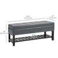 thumbnail image 3 of HOMCOM 2 In 1 Lift-top Storage Ottoman Bench Grey, 3 of 10