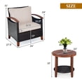 thumbnail image 4 of Costway 3PCS Patio Rattan Furniture Set Wooden Frame Cushion Table Shelf Beige, 4 of 10