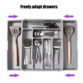 thumbnail image 4 of EGNMCR Closet Organizers and Storage, Expandable Kitchen Drawer Knife And Fork Organizer Silverware Cutlery Storage Tray Compartmentalized Cutlery Caddy PP Expandable Compartment Box, 4 of 6