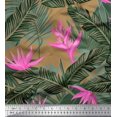 thumbnail image 1 of Soimoi Moss Georgette Fabric Floral & Leaves Tropical Print Sewing Fabric Yard 42 Inch Wide, 1 of 3