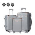 thumbnail image 1 of IMHome Luggage 3pc Set with GPS Tracker (Silver) | Lightweight & Durable ABS Polycarbonate | 360° 4x Dual Spinner Wheels | TSA-Approved Lock | 3 GPS World Smart Tags | Retractable Iron Handle, 1 of 10