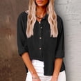 thumbnail image 2 of Timegard Button down Shirts for Women Plus Size Lapel Neck Cotton Linen Blouse Work Casual Loose Tops, 2 of 8
