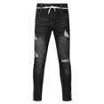 thumbnail image 5 of B91xZ Mens Jeans Regular Fit Tapered Leg Distressed Destroyed Pants,Gray XXL, 5 of 5