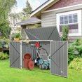 thumbnail image 3 of Costway 6x3FT Horizontal Storage Shed 68 Cubic Feet for Garbage Cans Tools Accessories, 3 of 10