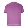 thumbnail image 4 of Chemises pour Hommes Mode Homme Tricot Décontracté Couleur Unie Manches Courtes Col Rabattu Blouse Chemise, 4 of 6
