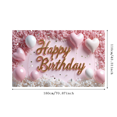 thumbnail image 3 of Pink Balloons Birthday Banner Decorative Background Polyester Material for Birthday Party Celebration Indoor Decoration, 3 of 4