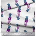 thumbnail image 2 of Soimoi Polyester Crepe Fabric Leaves & Floral Block Printed Fabric 1 Yard 52 Inch Wide, 2 of 4