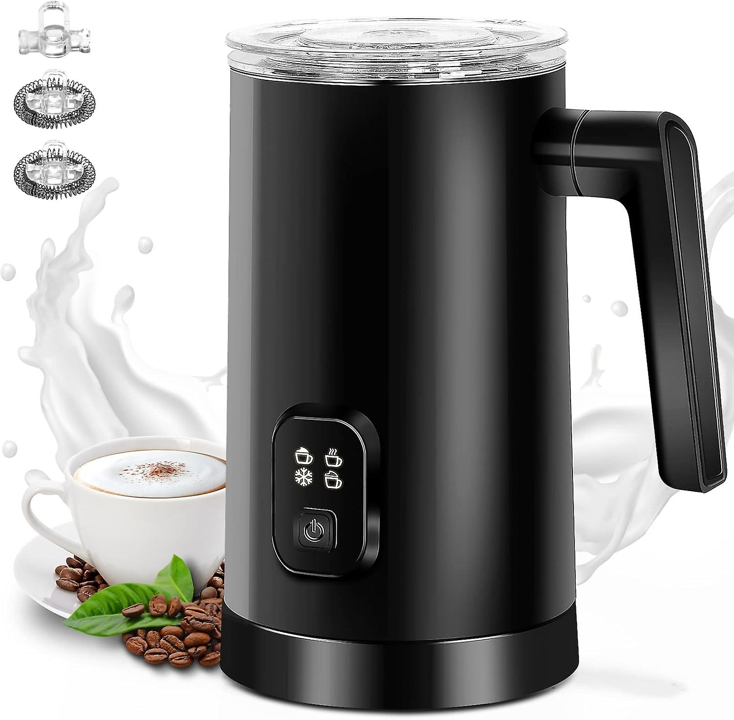 Mousseur à Lait Électrique 4 en 1 350 ml, Chauffe-Lait au Chocolat Multifonction, Mousseur à Lait Froid Automatique avec Protection
