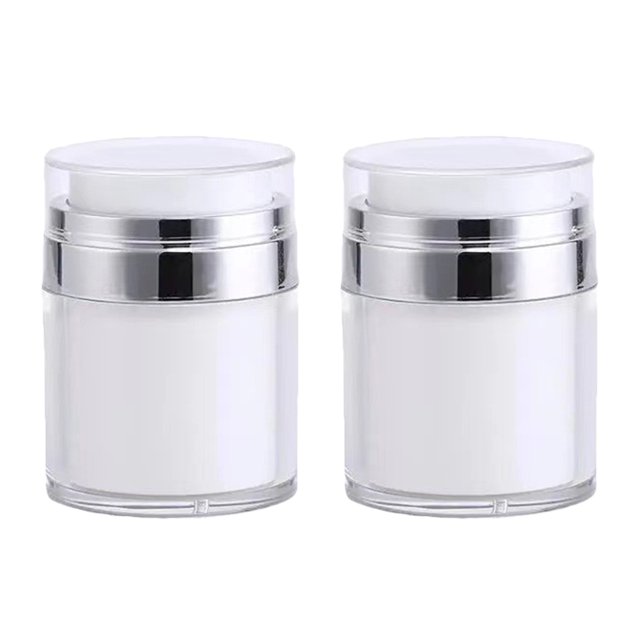 2pcs Vacuum Pump Press Bottles Empty Airless Pump Bottles Refillable Cosmetic Jars 50ML